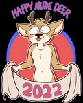 ambiguous_gender anthro antlers blush fur holidays horn looking_at_viewer navel nude solo tan_body tan_fur text tongue tongue_out mister-saturn happy_nude_deer new_year deer mammal 2021 2022 alpha_channel english_text