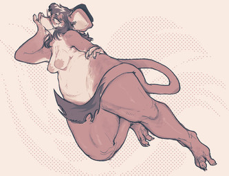 anthro big_ears blush breasts brown_hair eyewear female fur glasses hair hand_on_face hand_on_hip long_hair looking_at_viewer low-angle_view lying multicolored_body multicolored_fur nipples nude null obscured_genitals on_side overweight overweight_female pear-shaped_figure pose reclining smile smiling_at_viewer smug solo tail tail_tuft thick_thighs tuft wearing_glasses wide_hips katabanyasis tyzias mammal mouse murid murine rodent 2025 digital_drawing_(artwork) digital_media_(artwork) pinup trans_(lore) trans_woman_(lore)