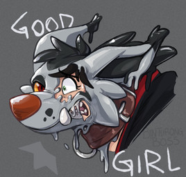 bodily_fluids clothed clothing collar cum cum_drip dripping female feral frozen_expression genital_fluids glistening glistening_body goo-connected_lips goo_transformation good_girl grey_background growth hair hoodie latex latex_transformation mid_transformation open_mouth simple_background slime snout snout_growth solo sweat text topwear transformation werewolfaboo nintendo pokemon canid canine generation_3_pokemon human mammal mightyena pokemon_(species) english_text headshot_portrait hi_res portrait signature