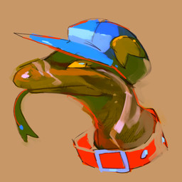 alternate_species ambiguous_gender brown_background clothing collar forked_tongue hat headgear headwear red_collar side_view simple_background solo tongue wearing_collar wearing_hat yellow_sclera cryptovolans bandai_namco klonoa_(series) klonoa lizard monitor_lizard reptile scalie 1:1 2020 digital_media_(artwork) digital_painting_(artwork) headshot_portrait hi_res icon painting_(artwork) portrait
