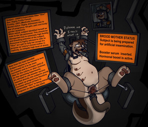 6_breasts 6_nipples ambiguous_fluids anal anal_penetration andromorph anthro begging big_butt big_tail big_vulva bodily_fluids bound breasts breeding_slave broodmother butt cervix chain chair clitoral_hood clitoris clothed clothing collar distressed drugged dysphoria eyewear facial_hair forced fur furniture gender_dysphoria genital_fluids genital_piercing genitals glasses hormones intersex labia_piercing laboratory misgendering monitors multi_breast multi_nipple mustache nipples open_mouth overweight partially_clothed pawpads paws penetration piercing pubes rape restraints science_fiction scientific_experiment sex solo spread_legs spreading stubble substance_intoxication tail tears test_subject text thick_thighs tongue tube_in_ass vaginal_fluids vulva vulva_piercing wide_hips ottertobedestroyed hiro_(ottertobedestroyed) mammal mustelid otter 2025 absurd_res colored digital_drawing_(artwork) digital_media_(artwork) english_text hi_res shaded