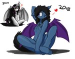 anthro breasts casual_nudity female heart_symbol nipples nude sitting small_breasts the-minuscule-task hasbro my_little_pony ipomoea_(oc) bat equid equine horse mammal pony dated