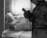 ambiguous_gender anthro blurred_foreground bodily_fluids clothing coat cum curled_up detailed_background duo electronics female genital_fluids inside_train phone rapid_transit seat sitting sleeping topwear train vehicle young young_anthro soulcentinel disney zootopia dawn_bellwether homeless_bellwether bovid caprine mammal sheep signature