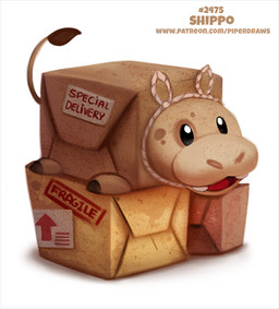 ambiguous_gender beady_eyes black_eyes brown_hair feral hair humor open_mouth package pun rope simple_background solo teeth text visual_pun white_background piper_thibodeau animate_inanimate common_hippopotamus hippopotamid mammal digital_media_(artwork) digital_painting_(artwork) english_text painting_(artwork) url