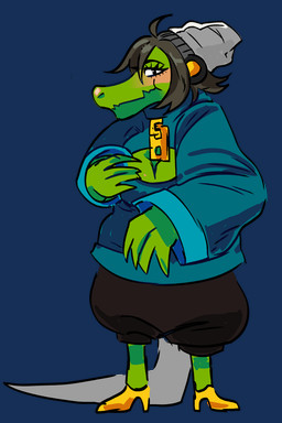 anthro biped blush breasts clothed clothing crossgender embarrassed female footwear fully_clothed hair high_heels long_hair looking_at_viewer mtf_crossgender non-mammal_breasts raised_arm shoes simple_background solo standing teasing transparent_background anonymous_artist lethal_league latch crocodile crocodilian reptile scalie 2019 2:3 alpha_channel digital_media_(artwork) hi_res portrait