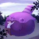 animal_genitalia animal_penis anthro belly belly_expansion belly_inflation berry_juice big_belly bloat bloated blueberry_inflation blueberry_juice bodily_fluids brown_body brown_fur brown_hair butt cum cum_on_penis dripping duo expansion fluffy fluffy_chest fluffy_ears fluffy_hair fluffy_tail forest fur genital_fluids genitals grass hair huge_belly hyper hyper_belly hyper_inflation inflation inner_ear_fluff juice_(beverage) lactating lactating_juice leaking_juice leaking_precum liquid_inflation male male/male male_lactation nude outside park paws penile penis plant precum precum_drip precum_on_penis precum_string pressure purple_body purple_eyes purple_fur purple_hair red_panda_tail sex simple_background standing tail tree tuft unusual_bodily_fluids unusual_lactation ilmentosli ailurid bear giant_panda mammal red_panda 1:1 2023 digital_media_(artwork) hi_res