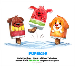ambiguous_gender black_eyes feral food group humor open_mouth popsicle pun simple_background snow text tongue tongue_out visual_pun white_background wood piper_thibodeau canid canine canis domestic_dog food_creature mammal 2016 digital_media_(artwork) digital_painting_(artwork) english_text painting_(artwork) url