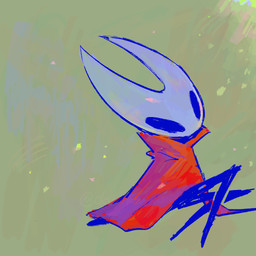 2_horns ambiguous_gender anthro biped cloak clothed clothing empty_eyes horn red_cloak red_clothing solo blipbugbug hollow_knight_(franchise) team_cherry hornet_(hollow_knight) arachnid arthropod spider 1:1 hi_res female_(lore)