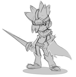 anthro biped clothed clothing cocky footwear grin hand_on_hip headgear looking_at_viewer male melee_weapon shoes smile solo standing sword weapon enookie ape_escape sony_corporation sony_interactive_entertainment specter_(ape_escape) haplorhine mammal monkey primate absurd_res digital_media_(artwork) hi_res monochrome