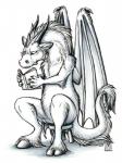 2019 bat_wings book conditional_dnp dragon fur hooves horn male membrane_(anatomy) membranous_wings mythological_creature mythological_scalie mythology nude scalie sitting solo tail tani_da_real wings