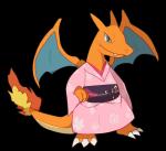 ambiguous_gender asian_clothing blue_eyes blush clothed clothing clothing_cord cloverleaf_knot east_asian_clothing feral fire flaming_tail japanese_clothing kimono membrane_(anatomy) membranous_wings obi obijime orange_body orange_skin simple_background solo tail tied_string transparent_background wings unknown_artist mythology nintendo pokemon charizard dragon generation_1_pokemon mythological_creature mythological_scalie pokemon_(species) scalie alpha_channel hi_res