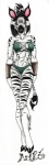 abs anthro bikini breasts clothed clothing deadrabbit equid equine female mammal muscular muscular_anthro muscular_female skimpy solo stripes swimwear tail tight_clothing traditional_media_(artwork) zebra