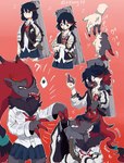 3_fingers anthro black_body black_fur black_hair blue_eyes bodily_fluids claw_growth claws clothing colored_nails female finger_claws fingers forced forced_transformation fur fur_growth fur_tuft green_eyes grey_body grey_fur growth hair human_to_anthro jacket multicolored_body multicolored_fur multicolored_hair nails open_mouth oversized_clothing oversized_topwear pokemon_transformation red_background red_body red_claws red_fur red_hair red_nails school_uniform sharp_teeth simple_background snout snout_growth solo species_transformation surprise sweat sweatdrop teeth tongue tongue_out topwear transformation transformation_sequence tuft uniform kusochibikemona kill_la_kill nintendo pokemon studio_trigger ryuko_matoi generation_5_pokemon human mammal pokemon_(species) zoroark hi_res