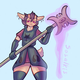 anthro femboy magic male solo weapon sosalkis bovid caprine goat mammal absurd_res hi_res