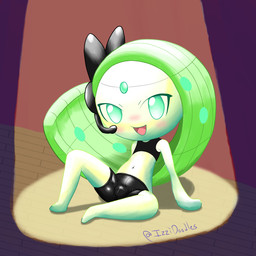 blush blush_lines bottomwear bra clothing electronics featureless_feet featureless_hands feet female green_hair hair headpiece leaning leaning_backward microphone navel pubic_mound shorts solo spandex spandex_shorts sports_bra spotlight spotlight_beam spread_legs spreading stage stage_lights tight_bottomwear tight_clothing tight_shorts underwear white_body izzipurrito nintendo pokemon generation_5_pokemon humanoid legendary_pokemon meloetta meloetta_(aria_form) pokemon_(species) 1:1 absurd_res hi_res