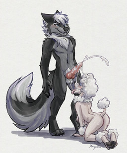 4_toes 5_fingers age_difference all_fours animal_genitalia animal_penis ankle_tuft anthro anthro_on_anthro arm_tuft balls black_body black_claws black_fur black_nipples black_nose black_pawpads blue_eyes blue_eyeshadow blush bodily_fluids breasts canine_genitalia canine_penis chest_tuft claws cum cum_in_hair cum_on_face cum_on_penis cum_on_tongue cumshot dipstick_tail duo ear_tuft ejaculation elderly elderly_anthro elderly_female erection eye_contact eyelashes eyeshadow fangs feet female finger_claws fingers floppy_ears fluffy fluffy_hair fur genital_fluids genitals grey_hair hair hindpaw humanoid_hands interspecies kneeling kneeling_oral_position knot knotted_penis larger_male leg_tuft long_eyelashes looking_at_another looking_at_partner looking_down looking_down_at_partner looking_up_at_partner makeup male male/female mane mane_hair markings mascara mature_anthro mature_female miami_clip multicolored_body multicolored_fur navel neck_tuft nipple_piercing nipple_tassels nipples nude nude_anthro nude_female nude_male older_female pawpads paws penis piercing purple_eyes sagging_breasts shaved size_difference smaller_female smile standing tail tail_markings tail_tuft teeth toe_claws toes tongue tongue_out tuft two_tone_body two_tone_fur white_body white_fur white_hair wrist_tuft younger_male snowy18 marie_(nightdancer) nightdancer_(character) canid canine canis domestic_dog mammal poodle wolf 2025 colored colored_sketch full-length_portrait hi_res portrait sketch