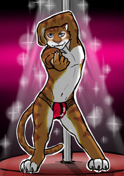 anthro beckoning biped blue_eyes bottomwear bulge claws clothing countershading dancing fangs fur gesture looking_at_viewer male money muscular muscular_anthro muscular_male navel orange_body orange_fur paws pecs pink_nose pole pose shorts solo standing stripes stripper stripper_pole teeth underwear zootopia_shorts furrynoata-kun disney zootopia tiger_dancer_(zootopia) felid mammal pantherine tiger hi_res