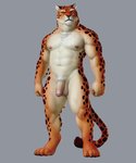 2020 5:6 anthro balls biped claws digital_media_(artwork) digitigrade felid fffffolder fist flaccid foreskin frown fur genitals grey_background hi_res humanoid_genitalia humanoid_penis leopard male mammal markings multicolored_body muscular muscular_anthro muscular_male navel nipples nude pantherine penis pubes simple_background solo spots spotted_body spotted_fur standing toe_claws whiskers white_chest