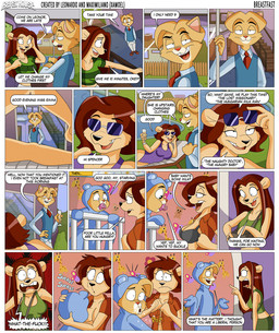 alternative_fashion anthro backyard big_breasts bodily_fluids bra breastfeeding breasts brown_hair caught_in_the_act cheating_boyfriend clothing covering covering_breasts crop_top detailed_background dialogue eyewear female fur group hair hankerchief hippie humor lactating male mature_female milk onesie poolside prep shirt sunglasses surprised tan_body tan_fur text topwear trio underwear xamoel beast_house leonor_(xamoel) spencer_(xamoel) domestic_cat felid feline felis lion mammal pantherine broken_language comic english_text daughter_(lore) mother_(lore) mother_and_child_(lore) mother_and_daughter_(lore) parent_(lore) parent_and_child_(lore) parent_and_daughter_(lore)