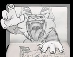 anthro bodily_fluids breaking_the_fourth_wall claws drooling facial_scar finger_claws imminent_vore male mouth_shot open_mouth photo_background reaching_towards_viewer saliva scar solo teeth tongue uvula vore nommsalotl league_of_legends riot_games tencent voretober kled_(lol) yordle absurd_res alpha_channel hi_res mixed_media photography_(artwork)