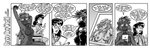 2020 anthro armadillo brave_new_world_(style_wager) clothing comic duo english_text eyewear female freckles furniture glasses hat hat_only headgear headgear_only headwear headwear_only holding_tablet human jaque_smith mammal monochrome mostly_nude nude porcupine raised_arm rodent simple_background sitting style_wager suit table tanya_quille text tina_(avencri) tina_of_the_south xenarthran