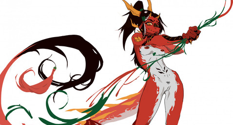 anthro barbell_piercing black_hair breasts eyelashes female genitals hair horn humanoid_genitalia humanoid_vulva long_hair looking_at_viewer nipple_barbell nipple_piercing nipples nude orange_eyes orange_horn piercing pupils red_body red_nipples red_tail simple_background slit_pupils solo standing tail tail_tuft tuft unsigned vulva white_background white_body white_breasts white_tail white_vulva shermugi mythology dragon mythological_creature mythological_scalie scalie 2022 portrait three-quarter_portrait
