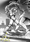 ambiguous_gender anthro breasts claws extreme_size_difference female fight group larger_ambiguous larger_female macro male size_difference under_boob hladilnik beastie_boys donk_(hladilnik) frankie_(hladilnik) kaiju_lady_(hladilnik) marylin_(hladilnik) american_opossum arthropod asinus avian bird canid canine canis columbid crustacean donkey equid equine mammal marine marsupial monster pigeon virginia_opossum 2023 hi_res spot_color