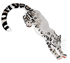 ambiguous_feral ambiguous_gender blue_eyes feral fur grey_body grey_fur looking_at_viewer pawpads red_pawpads side_view simple_background solo spotted_legs whiskers white_background justkiddinb scourge_(blackscour) felid mammal pantherine snow_leopard hi_res