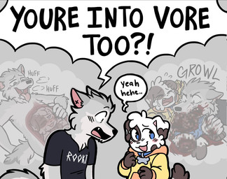 anthro blood blue_collar blue_eyes blush bodily_fluids breath cannibalism clothing collar crying drooling embarrassed fangs female gore half-closed_eyes happy hard_vore hoodie internal_stomach male male/female missing_leg narrowed_eyes nude_male one_eye_closed one_eye_half-closed open_mouth saliva shirt tail tears teeth text topwear vore young young_anthro young_male spudnikmutt rookie_(spudnikmutt) spudnik_(spudnikmutt) canid canine canis chihuahua domestic_dog mammal toy_dog wolf 2026 censored english_description english_text tagme adult_(lore)