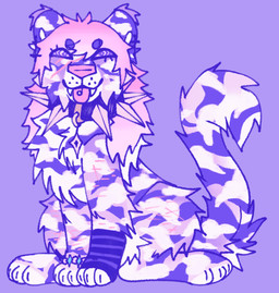 ambiguous_gender arm_warmers armwear bracelet christian_cross christian_symbol clothing collar cross cross_piercing ear_piercing eyelashes feral gradient_hair hair inverted_cross jewelry keychain paws piercing religion religious_symbol smile solo sparklefur spiked_collar spikes stripes tongue tongue_piercing jackrabbit_(artist) christianity felid mammal pantherine tiger digital_drawing_(artwork) digital_media_(artwork) ibispaint_(artwork)