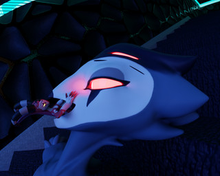 anthro beak duo fur hair horn macro male male/male micro multi_eye nude open_mouth red_body red_eyes size_difference smile tongue vore cynthiaacid chocoscorner_(modeler) helluva_boss blitzo_(helluva_boss) stolas_(helluva_boss) avian bird demon imp owl owl_demon 2025 3d_(artwork) 5:4 absurd_res blender_(artwork) digital_media_(artwork) hi_res huge_filesize