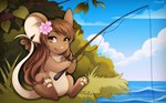 accessory amber_eyes blue_sky brown_body brown_fur brown_hair cloud countershade_fur countershade_torso countershading day feet female fishing fishing_rod flower flower_in_hair fur grass hair hair_accessory hindpaw holding_fishing_rod holding_object leaf long_hair notched_ear nude outside pawpads paws plant rodent_tail sitting sky solo tan_body tan_countershading tan_fur tree water layala transformice mammal mouse murid murine rodent 2020 artist_name digital_media_(artwork) shaded