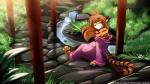 16:9 2019 4_toes adobe_photoshop_(artwork) anthro asian_clothing bare_shoulders barefoot biped brown_hair claws clothed clothing colored conditional_dnp countershading creek detailed_background digital_media_(artwork) digitigrade east_asian_clothing feet felid female flora_(twokinds) fur furgonomics hair hi_res japanese_clothing keidran kimono looking_at_viewer looking_back looking_back_at_viewer mammal multicolored_body multicolored_fur nature one_eye_closed orange_body orange_fur outside pantherine partially_clothed path plant rear_view sitting smile solo spread_toes striped_body striped_fur stripes tail text tiger toes tom_fischbach twokinds url water white_body white_fur widescreen wink yellow_eyes