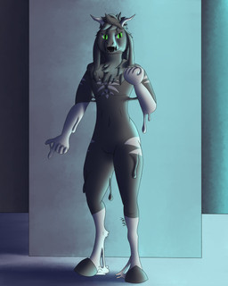 anthro gesture goo_transformation hand_gesture male open_mouth pointing simple_background slime solo transformation sanythefox bovid caprine goat hybrid mammal absurd_res digital_media_(artwork) hi_res