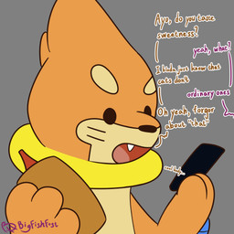cellphone dialogue electronics feral food honey_(food) looking_at_object looking_at_phone male offscreen_character phone smartphone solo bigfishfost nintendo pokemon abuihiroshi_(ntsp) buizel generation_4_pokemon pokemon_(species) 1:1 hi_res
