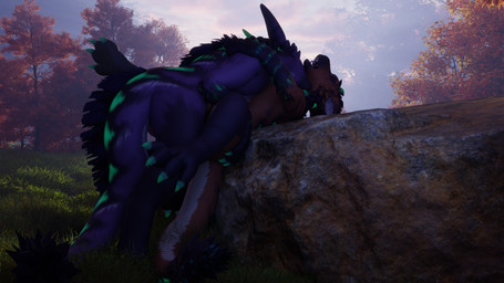 anthro bite bodily_fluids butt claws cum cum_inside duo female feral fog from_front_position fur genital_fluids grabbing_both_legs grabbing_both_thighs hair hands_on_legs knotting lying male male/female male_penetrating missionary_position morning neck_bite nude on_back open_mouth orgasm outside penetration plant rock sex simple_background spreading stripes tail teeth vaginal vaginal_penetration hjortar mythology tappa_(hjortar) dragon furred_dragon furred_scalie moonfang mythological_creature mythological_scalie scalie 16:9 3d_(artwork) absurd_res digital_media_(artwork) hi_res huge_filesize widescreen