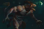 4_fingers anthro biceps bioluminescence claws fin finger_claws fingers glowing male membrane_(anatomy) muscular muscular_anthro nude open_mouth pecs realistic sharp_teeth solo tail teeth underwater water webbed_hands taran_fiddler weretober anglerfish fish marine werecreature 2024 3:2 hi_res signature