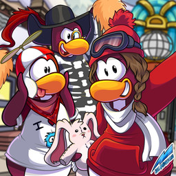 anthro beanie black_clothing black_hat black_headwear blurred_background bone_print_shirt brown_hair clothing eyewear eyewear_on_head female goggles goggles_on_head grin group hair hat headgear headwear jacket logo looking_at_viewer male monocle open_mouth plushie propeller_hat red_beanie red_body red_clothing red_hat red_headwear red_jacket red_skin red_topwear scarf shirt ski_goggles smile text tongue tongue_out topwear trio upper_teeth_only white_clothing white_scarf white_shirt white_topwear relampago686 club_penguin avian bird penguin 1:1 artist_logo artist_name hi_res