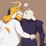 alternate_universe anthro armor beard duo eyewear facial_hair fangs female fur glasses heart_symbol kissing long_ears male mature_anthro mature_female mature_male romantic romantic_couple scar simple_background teeth white_body white_fur atlas-white storyshift undertale undertale_(series) asgore_dreemurr toriel boss_monster_(undertale) bovid caprine mammal 1:1