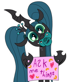 female feral green_eyes green_hair hair hole_(anatomy) horn object_in_mouth pacifier pacifier_in_mouth pigtails simple_background solo text white_background crinklebottomchrysalis friendship_is_magic hasbro my_little_pony queen_chrysalis_(mlp) arthropod changeling_(mlp) 2013 english_text hi_res source_request