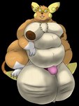 anthro balls belly big_balls big_belly big_penis chest_tuft eyewear genitals glasses huge_balls huge_belly huge_moobs huge_penis hyper hyper_balls hyper_genitalia hyper_penis male morbidly_obese nipples obese overweight overweight_male penis solo tuft wearing_glasses alythewolfcat nintendo pokemon nekrahn alolan_form alolan_raichu generation_7_pokemon pokemon_(species) regional_form_(pokemon) alpha_channel hi_res