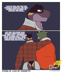 anthro arm_around_partner clothing dialogue duo hoodie male sweater text topwear walking_away donisette dinosaur_king_(series) api_(donisette) hekil_(donisette) centrosaurine ceratopsian ceratopsid daspletosaurus dinosaur marginocephalian ornithischian prehistoric_species reptile saurischian scalie styracosaurus theropod tyrannosaurid tyrannosauroid absurd_res comic english_text hi_res