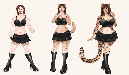 anthro base_one_layout basic_sequence beard big_breasts biped boots bottomwear bra breast_growth breasts claws clothed clothing crossdressing facial_hair female footwear gender_transformation growth hair high_heels huge_breasts human_to_anthro linear_sequence male mtf_transformation navel one_row_layout shoes simple_background skirt solo species_transformation three_frame_image three_frame_sequence transformation transformation_sequence underwear white_background wide_hips yellow_sclera ashwolves5 felid human leopard mammal pantherine 2017 sequence