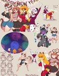 anthro female female/female fireworks group handstand holidays tail text twerking jasminthemanticore mythology new_year jasmin_(jasminthemanticore) canid canine canis dalmatian domestic_dog dragon fox mammal mythological_creature mythological_scalie scalie absurd_res english_text hi_res