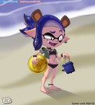 ball beach beach_ball bear_ears bikini blue_hair bucket choker clothed clothing container ear_piercing fangs female hair inflatable jewelry necklace open_mouth outside piercing pink_eyes pseudo_hair sand scar smile solo swimwear teeth tentacle_hair tentacles two-piece_swimsuit water jackintaro nintendo splatoon inkling_girl animal_humanoid cephalopod cephalopod_humanoid humanoid inkling marine marine_humanoid mollusk mollusk_humanoid absurd_res digital_media_(artwork) hi_res