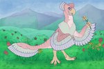 female field flower holidays landscape plant solo spring kmcallah easter dinosaur oviraptor oviraptorid prehistoric_species reptile scalie theropod 3:2 hi_res pastel_theme