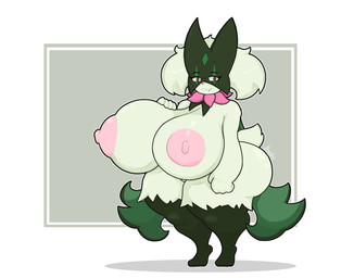 accessory anthro areola belly big_breasts big_butt breasts butt female female_anthro huge_breasts huge_butt mask necktie nipples pink_areola pink_nipples shortstack solo thick_thighs wide_hips alyaska2201 nintendo pokemon felid feline generation_9_pokemon mammal meowscarada pokemon_(species) hi_res