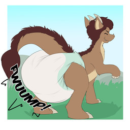 clothed clothing diaper diaper_only feces feral male pooping rear_view soiled_diaper soiling soiling_diaper solo topless unclean_diaper used_diaper using_diaper wearing_diaper baltnwolf mythology starbuck dragon mythological_creature mythological_scalie scalie 1:1 hi_res