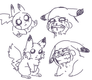 ambiguous_gender bodily_fluids cheek_spots clenched_teeth crying eyebrows feral fur group looking_up open_mouth paws pupils sad simple_background sitting standing tail tears teeth white_background white_pupils flavia-elric nintendo pokemon generation_1_pokemon pikachu pokemon_(species) 2019 absurd_res digital_media_(artwork) hi_res