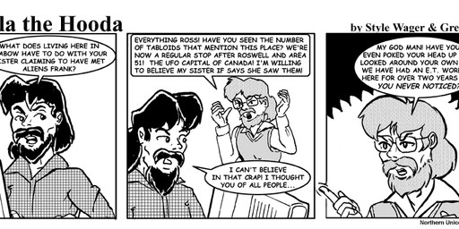 angry beard computer dialogue duo electronics eyewear facial_hair glasses hair human_only male mustache not_furry open_mouth text style_wager dela_the_hooda frank_dunn ross_(dela_the_hooda) human mammal 2004 comic english_text greyscale monochrome